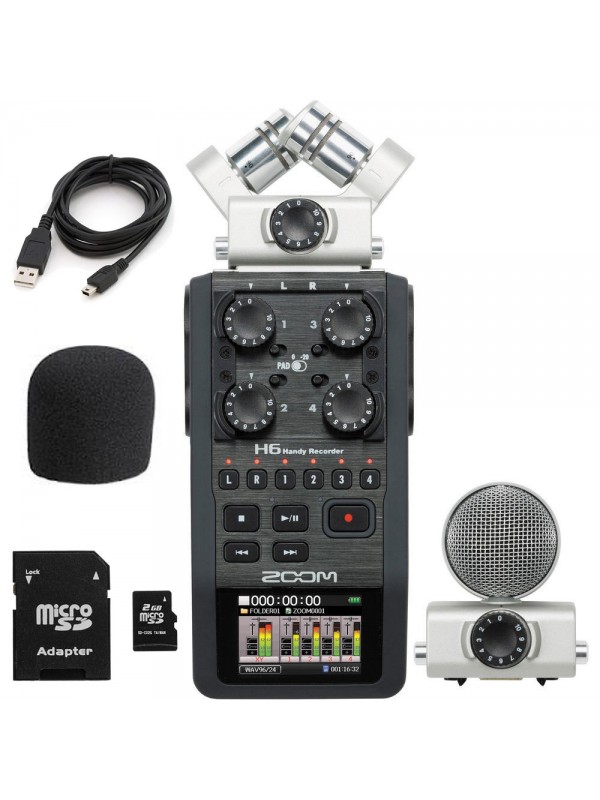 Zoom H6 All Black 6-Input / 6-Track Handy Recorder - City Music